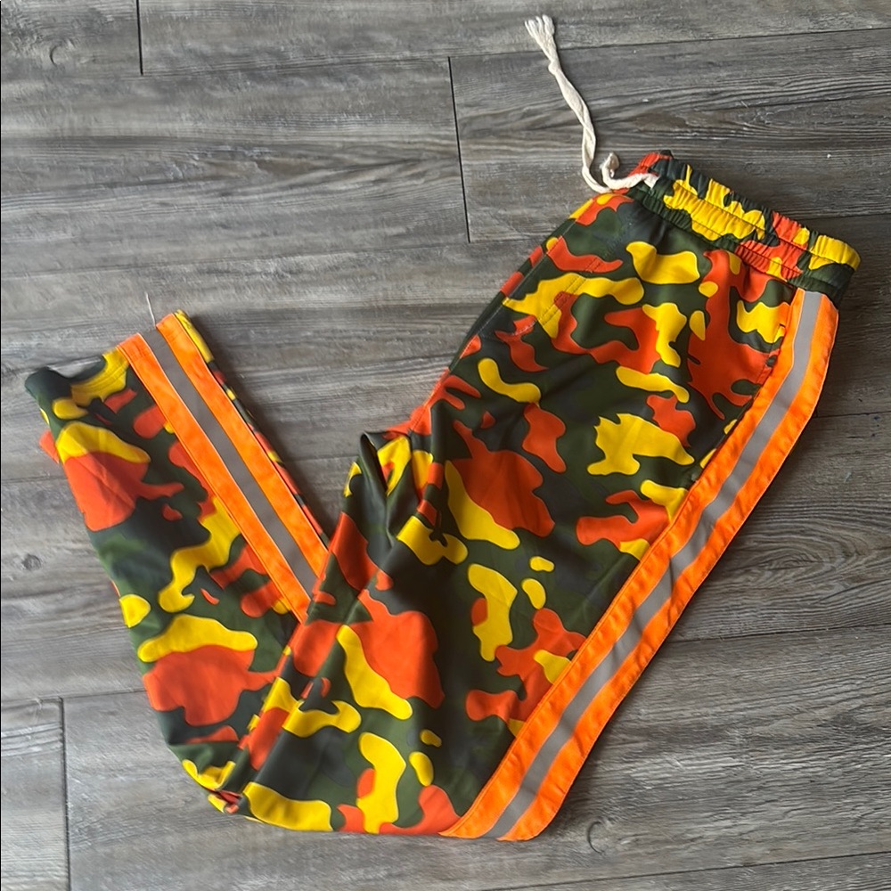 Hype Orange and Yellow Camouflage Sweatpants